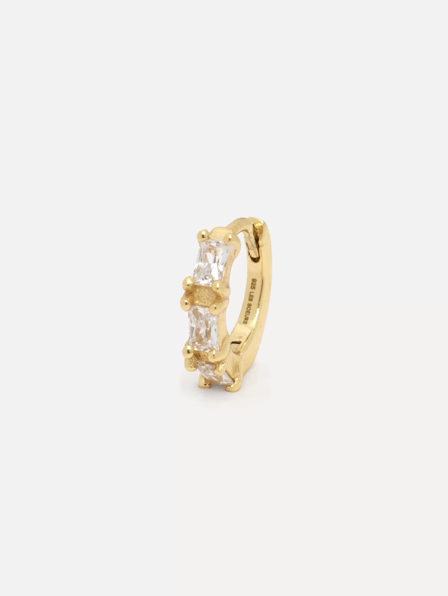 Les Soeurs Oorbel Jeanne Allover Baguette Gold Clear Discount