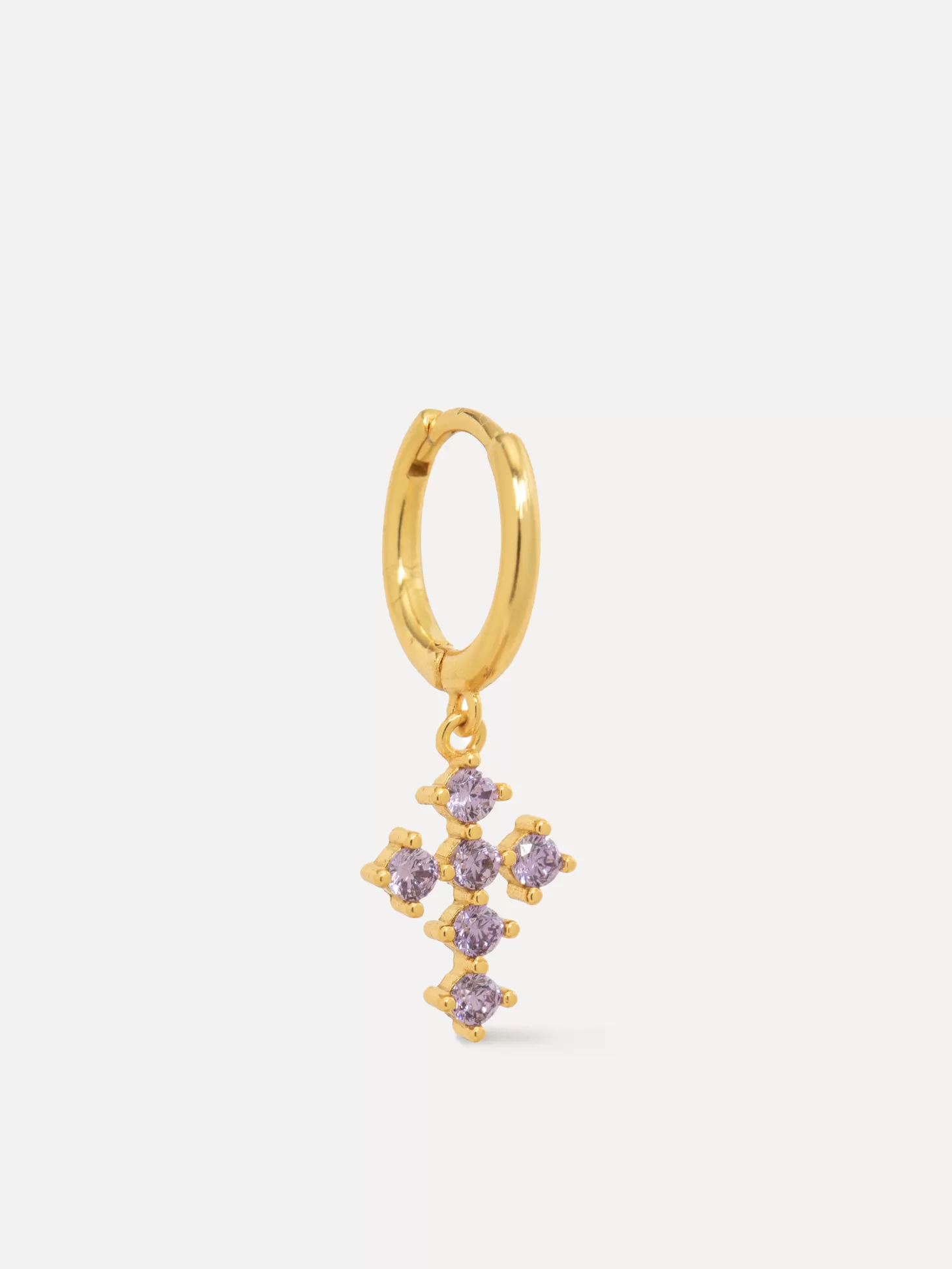 Les Soeurs Oorbel Jeanne Cross Gold Purple Best Sale