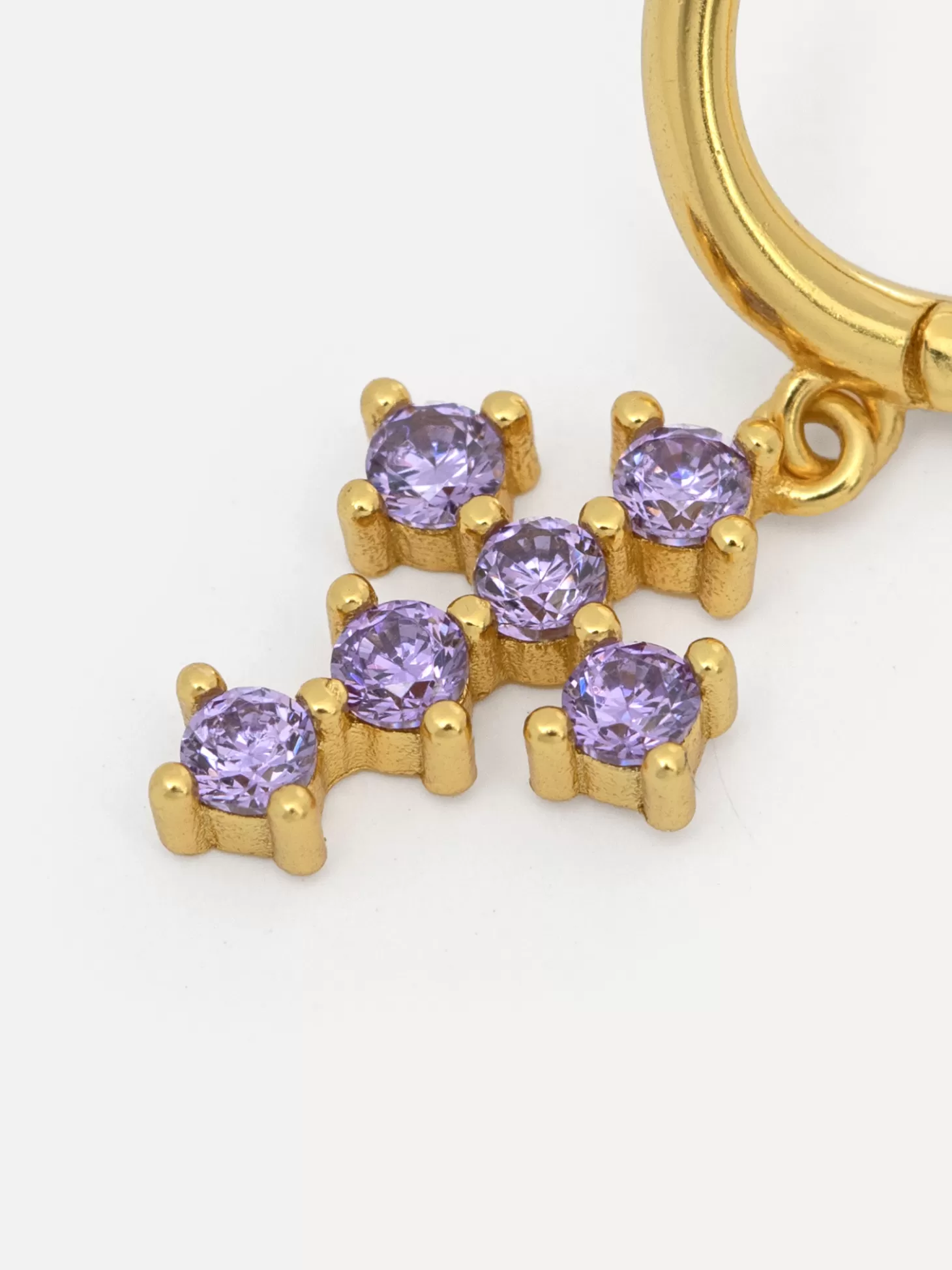 Les Soeurs Oorbel Jeanne Cross Gold Purple Best Sale
