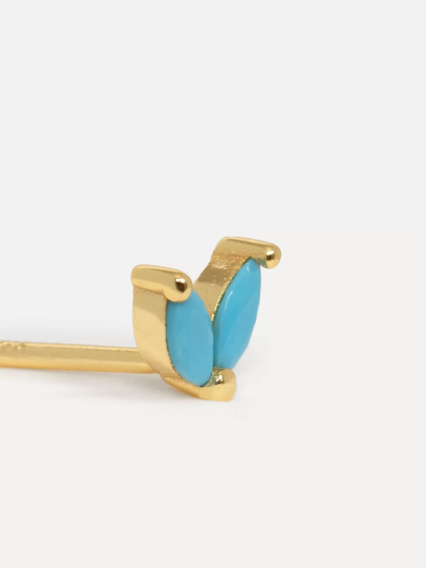 Les Soeurs Oorbel Jolie Double Leaf Gold Turquoise Discount