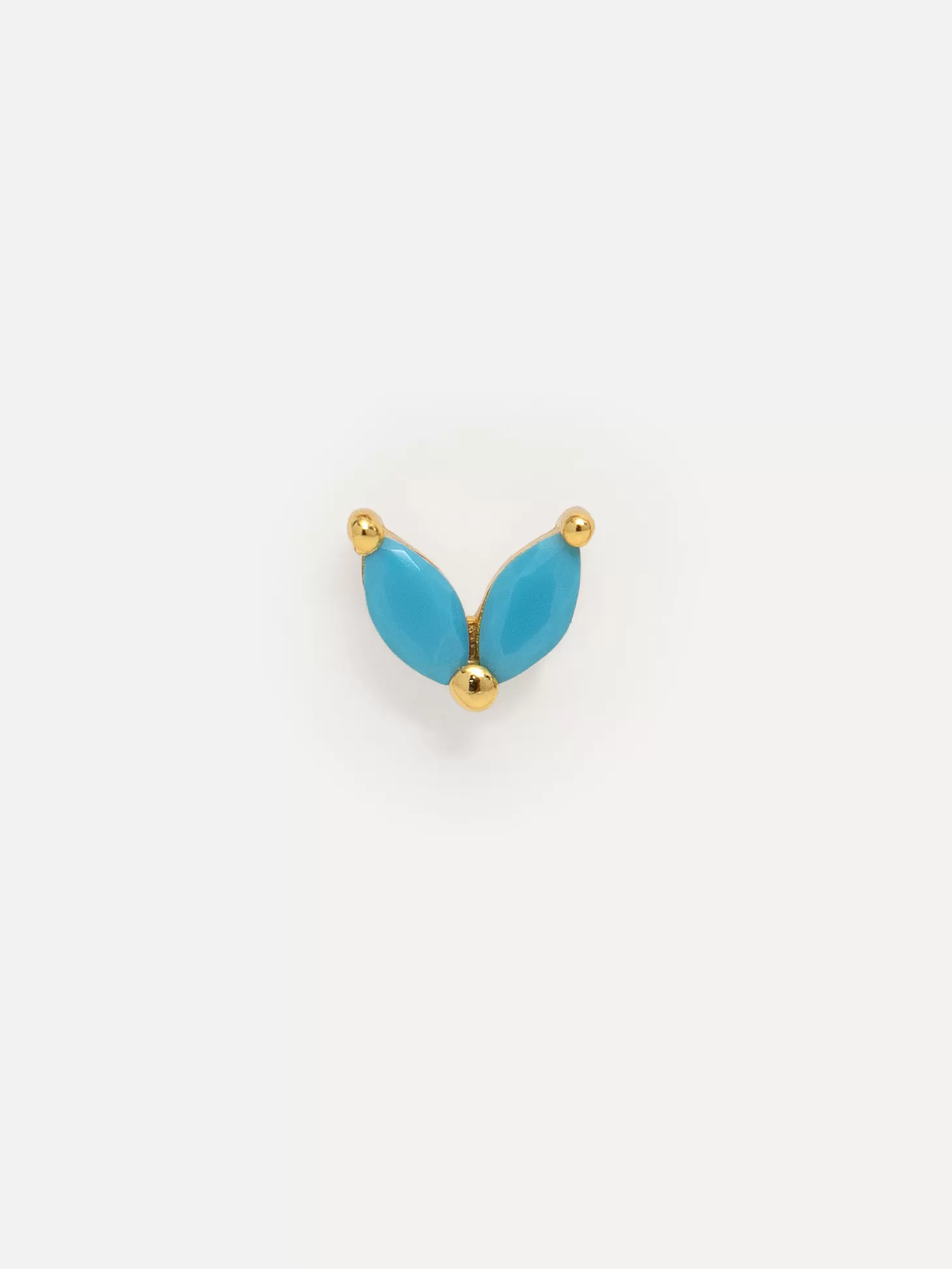 Les Soeurs Oorbel Jolie Double Leaf Gold Turquoise Discount