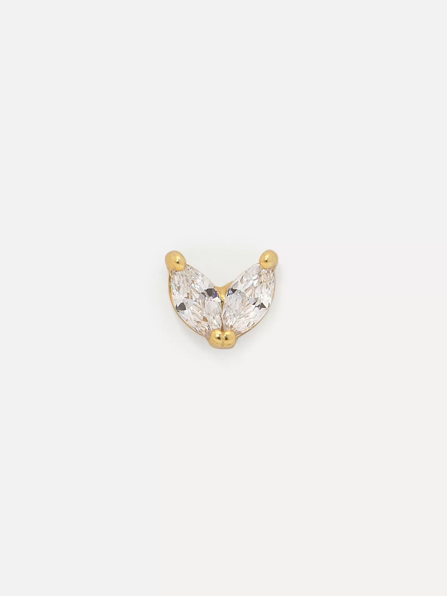 Les Soeurs Oorbel Jolie Double Leaf Clear Gold Fashion