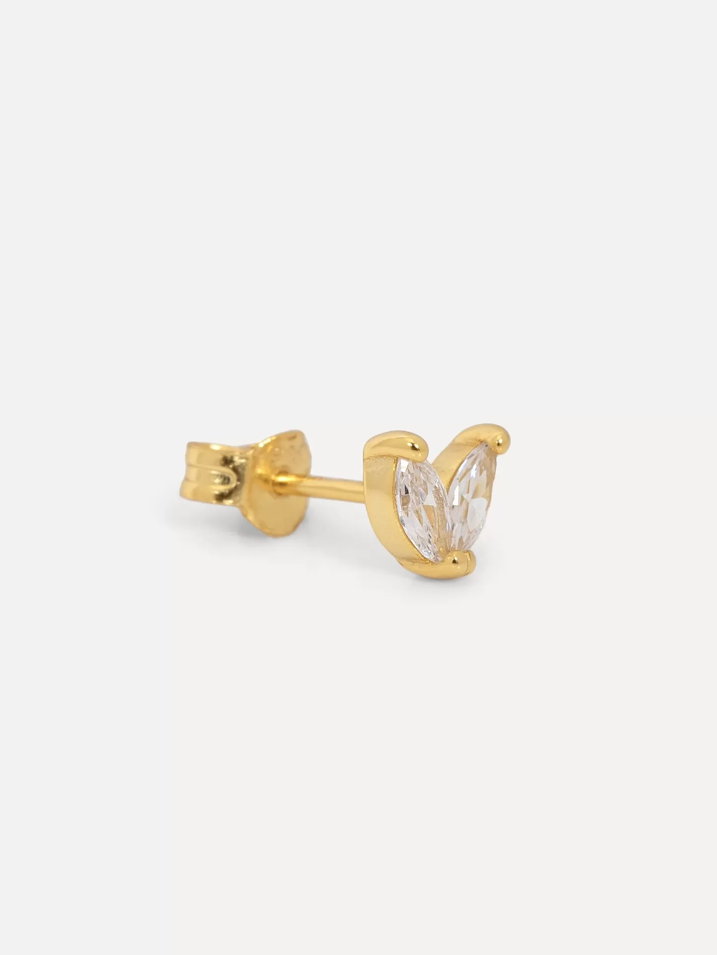 Les Soeurs Oorbel Jolie Double Leaf Clear Gold Fashion