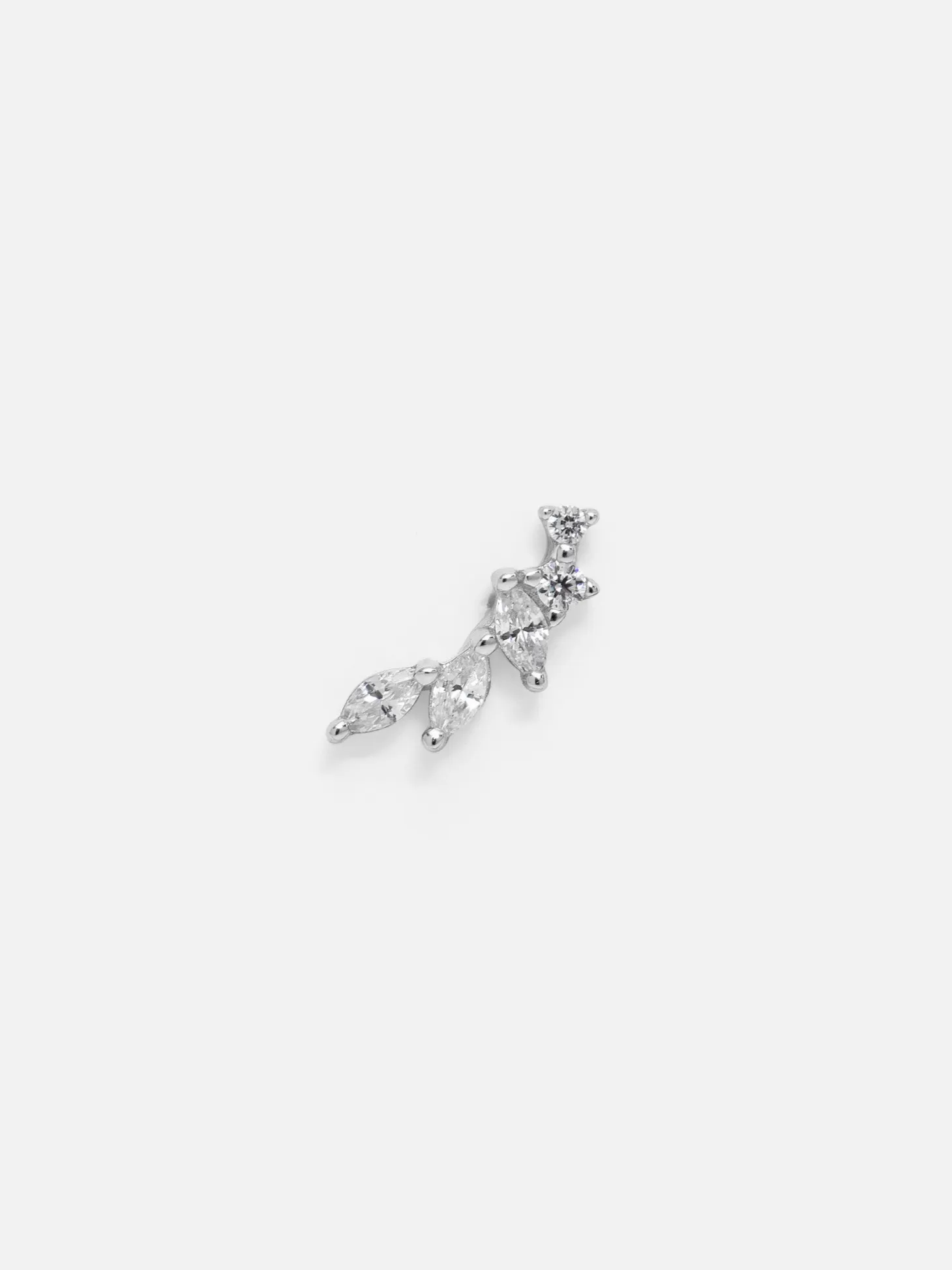 Les Soeurs Oorbel Louise Strass Leaves Silver Discount