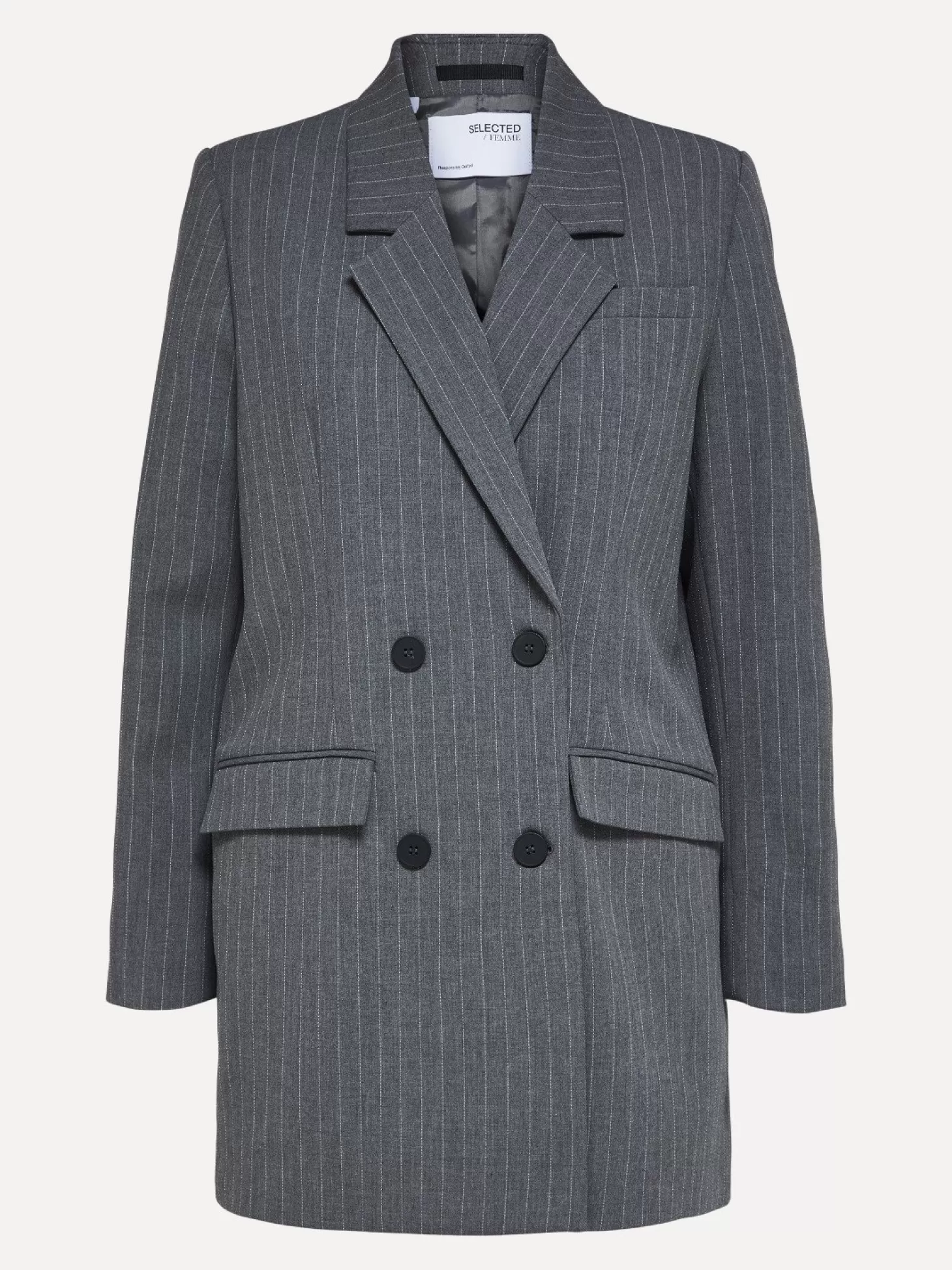 Selected Oversized Blazer Myla Medium Grey Melange Discount