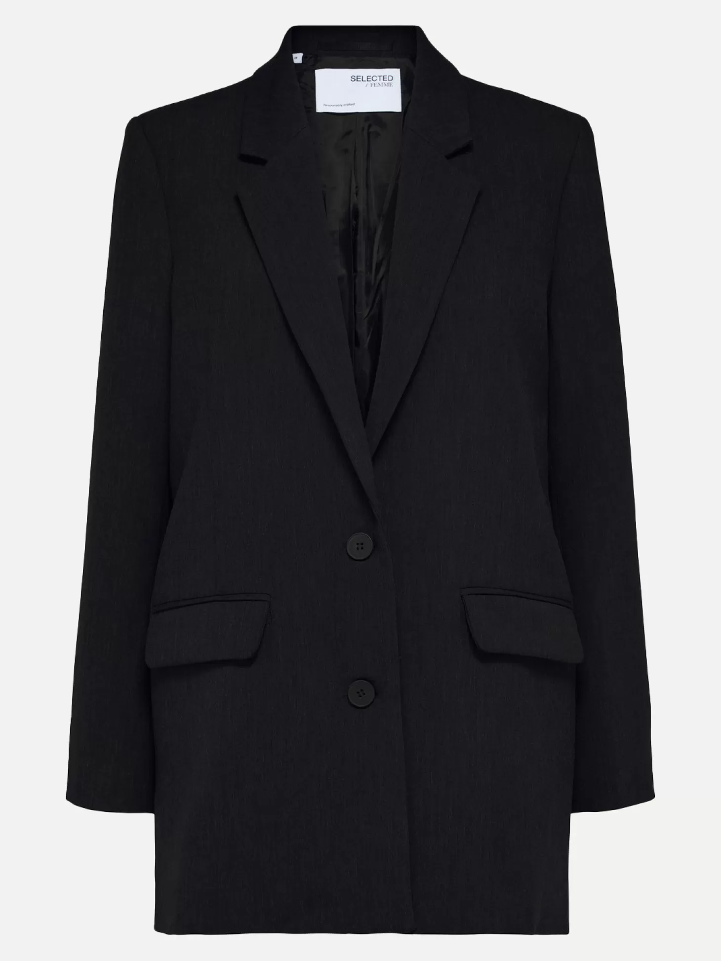 Selected Oversized Single-Breaster Blazer Rita Black Discount