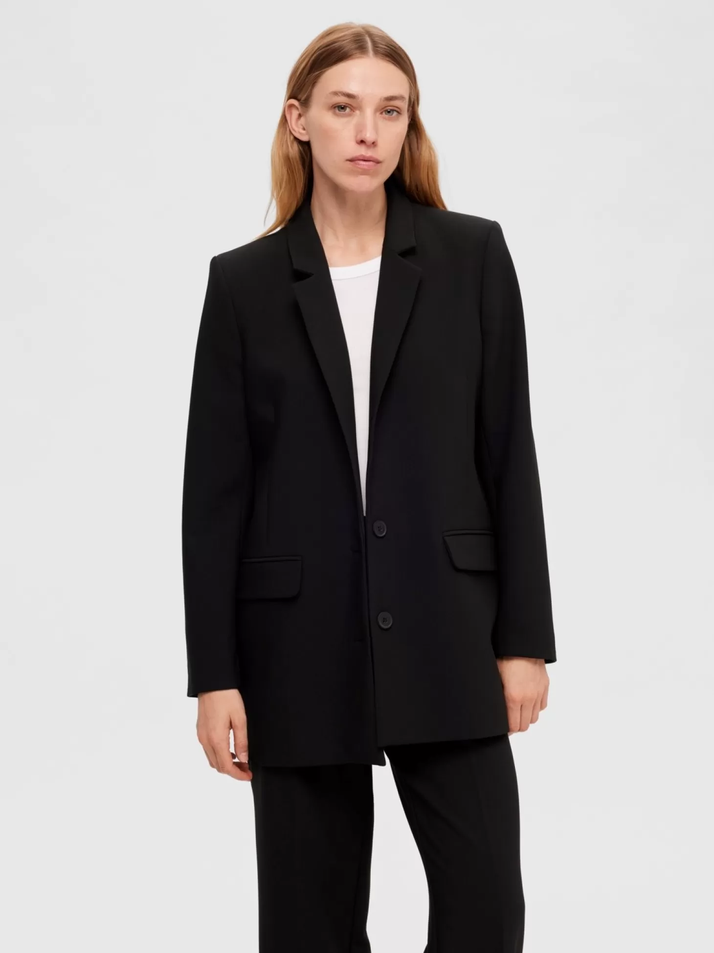 Selected Oversized Single-Breaster Blazer Rita Black Discount