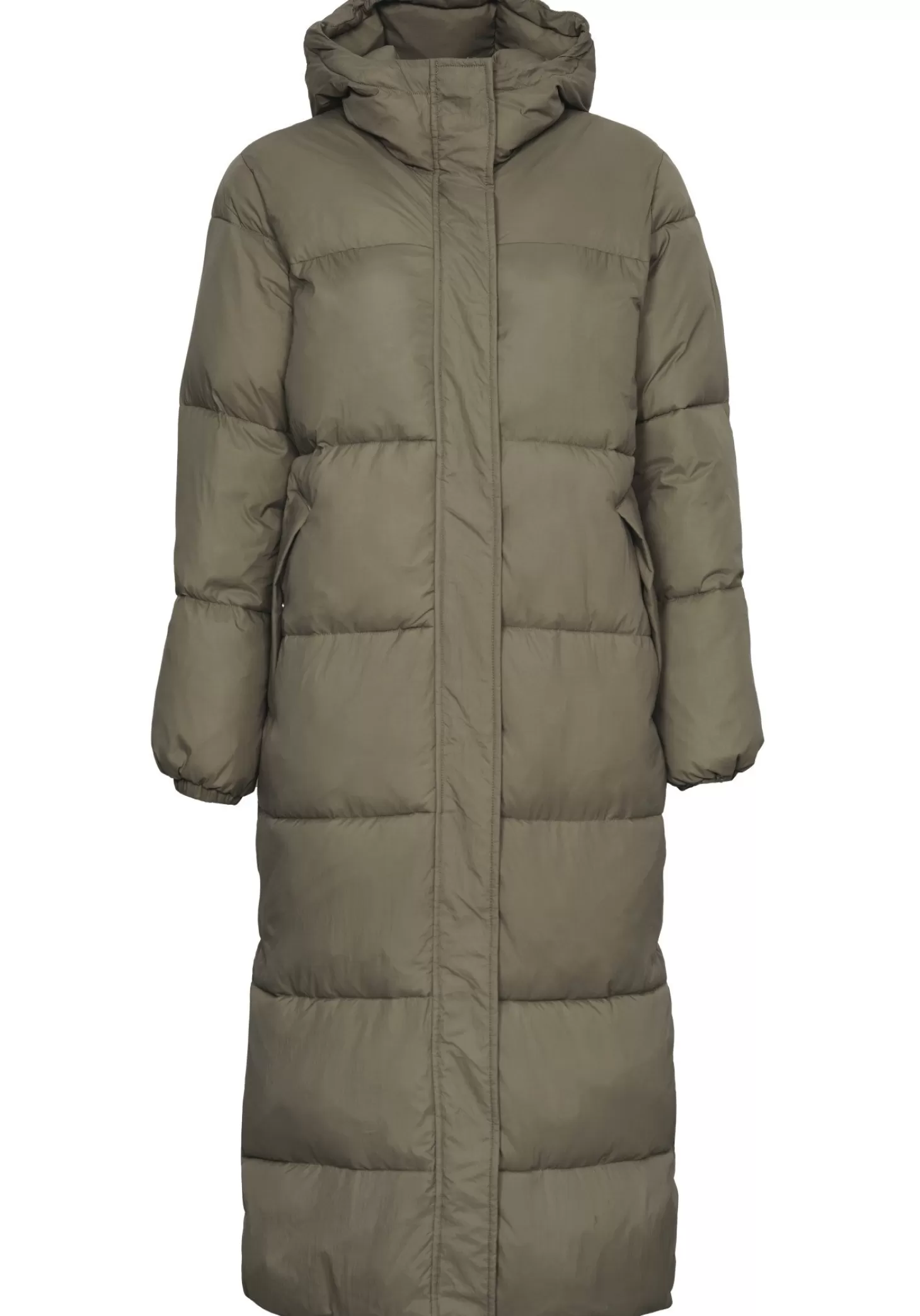 Les Soeurs Padded Maxi Coat Kelvin Khaki Store