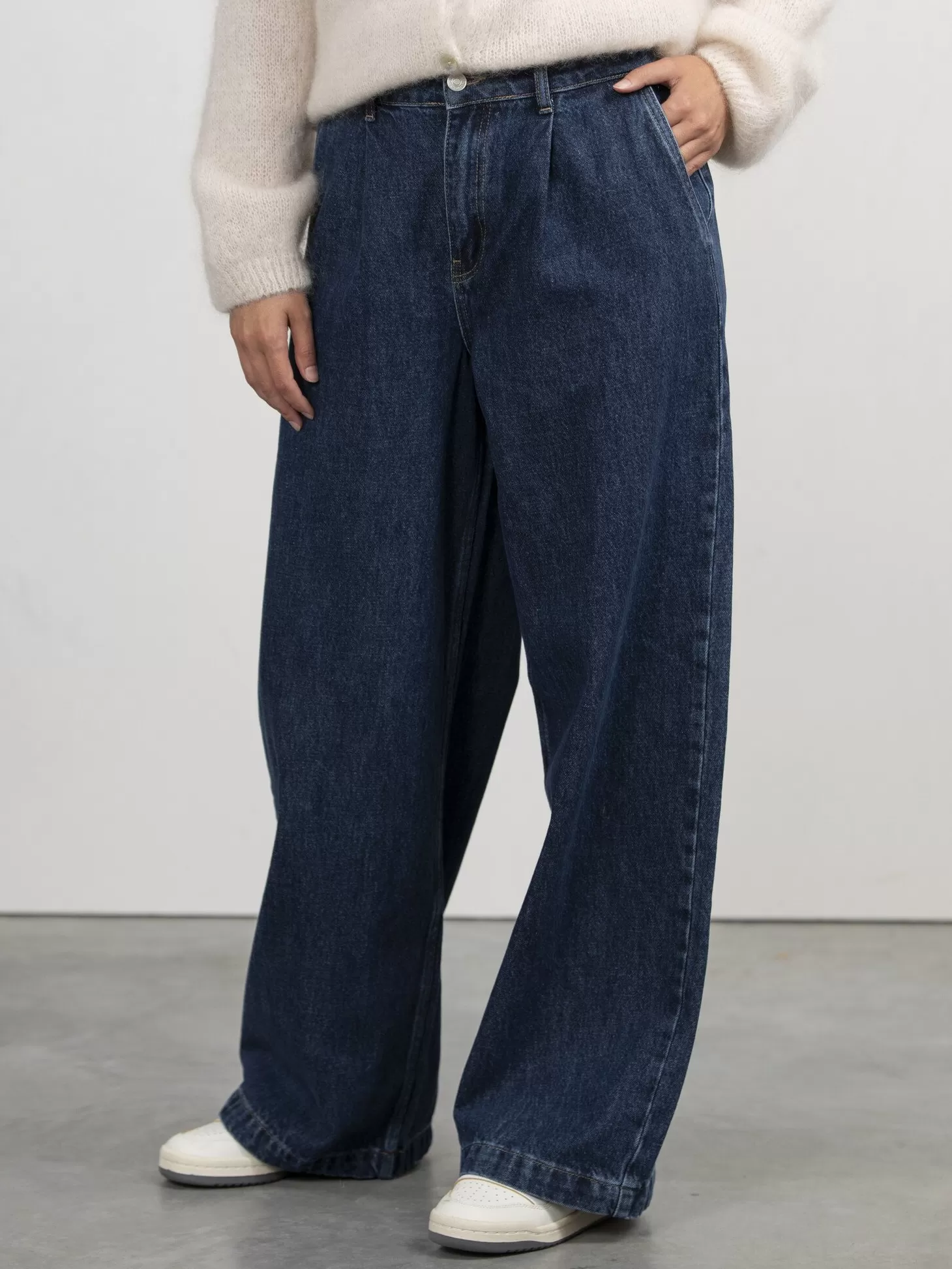 Les Soeurs Pleated Denim Aras Dark Blue Clearance