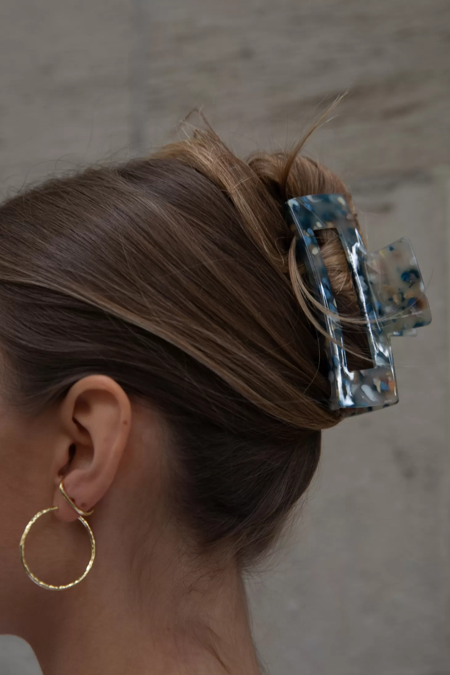 Les Soeurs Resin Hair Clip Rectangle Ocean Cheap
