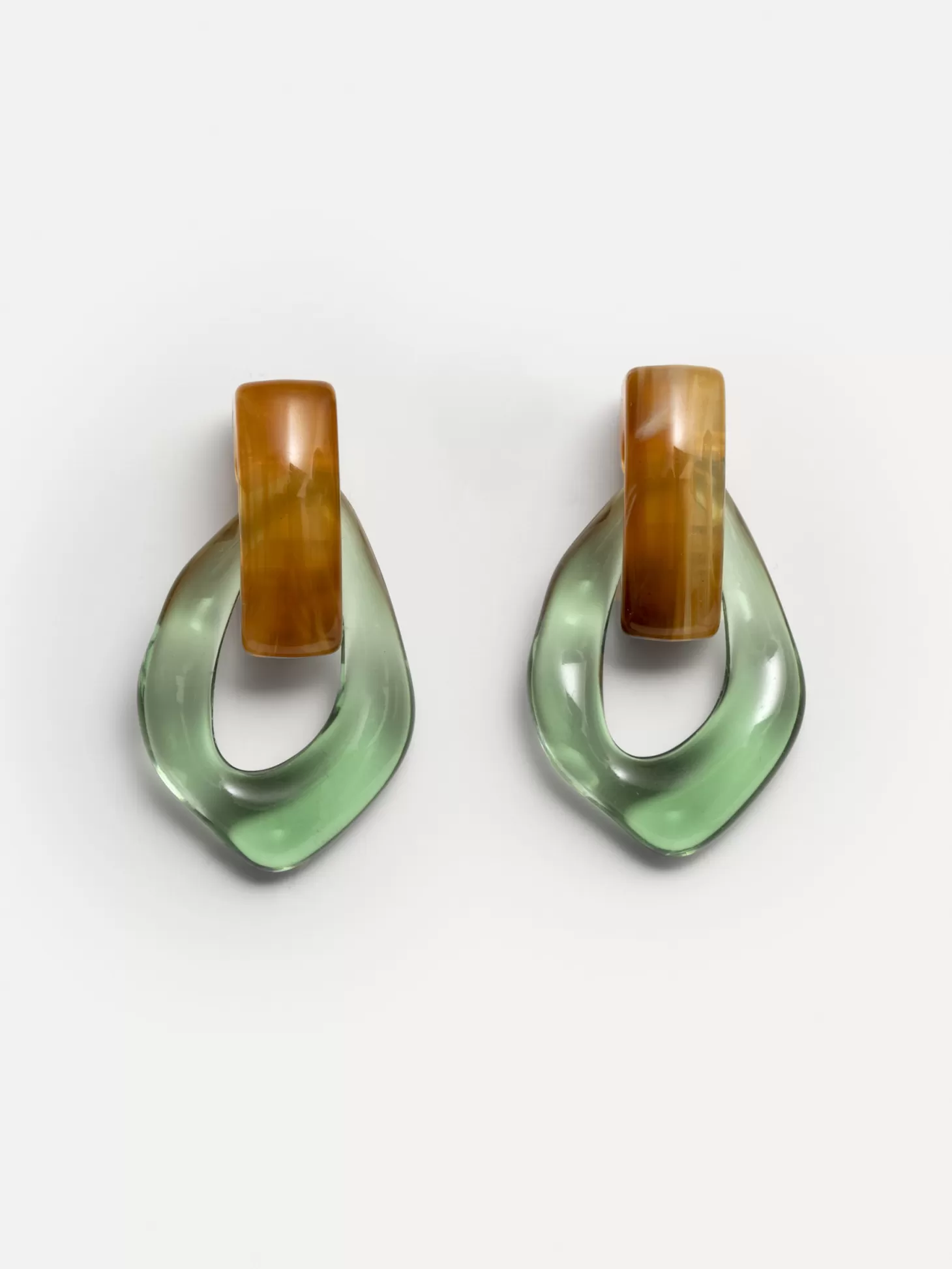 Les Soeurs Resin Oorbellen Set Mya Amber/Green Sale