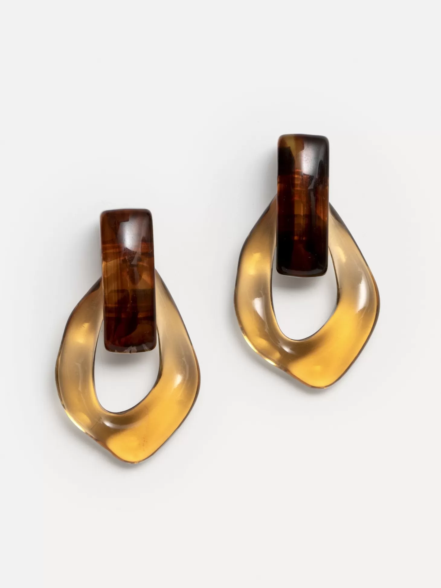 Les Soeurs Resin Oorbellen Set Mya Brown/Amber Cheap