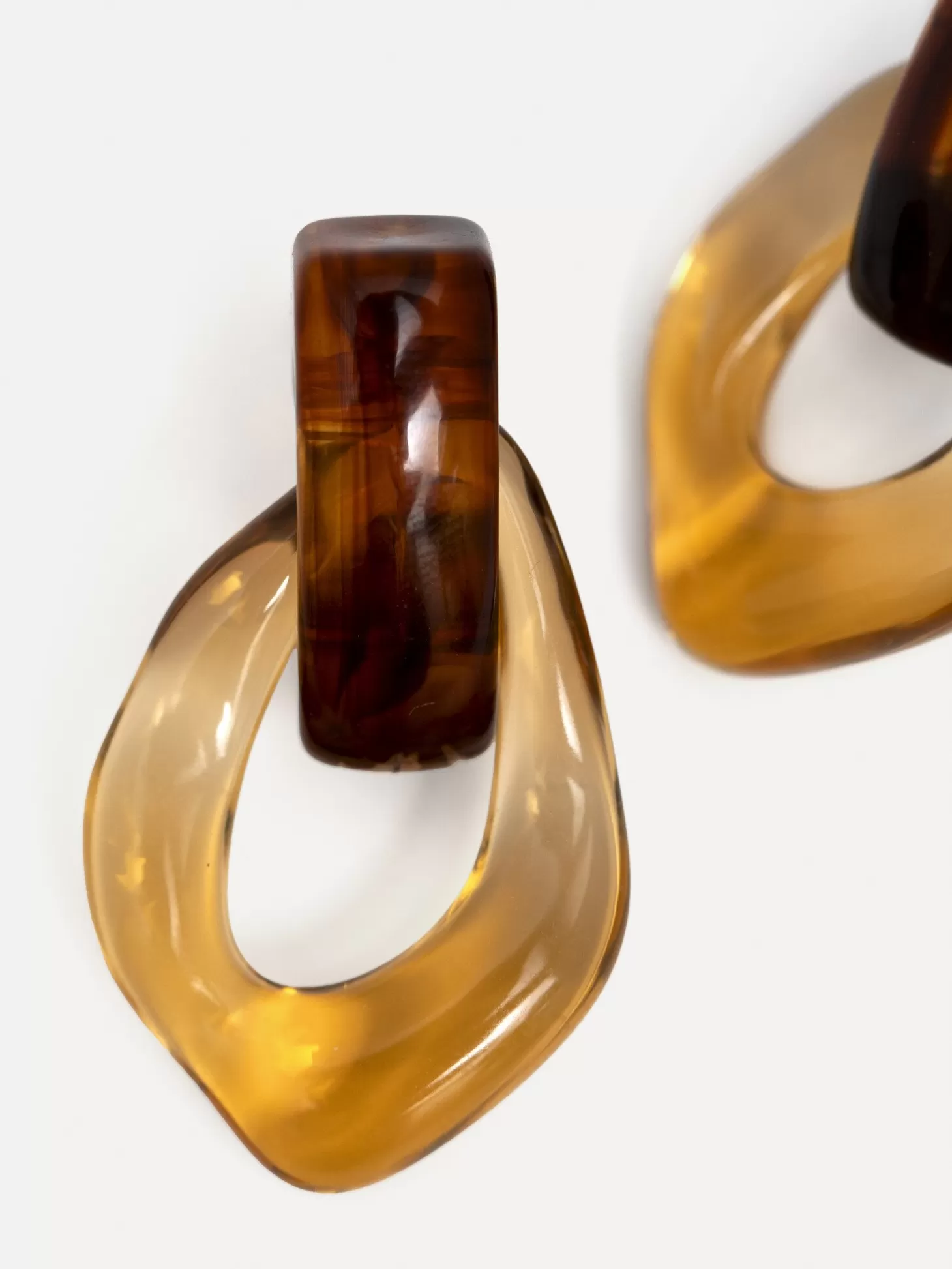 Les Soeurs Resin Oorbellen Set Mya Brown/Amber Cheap
