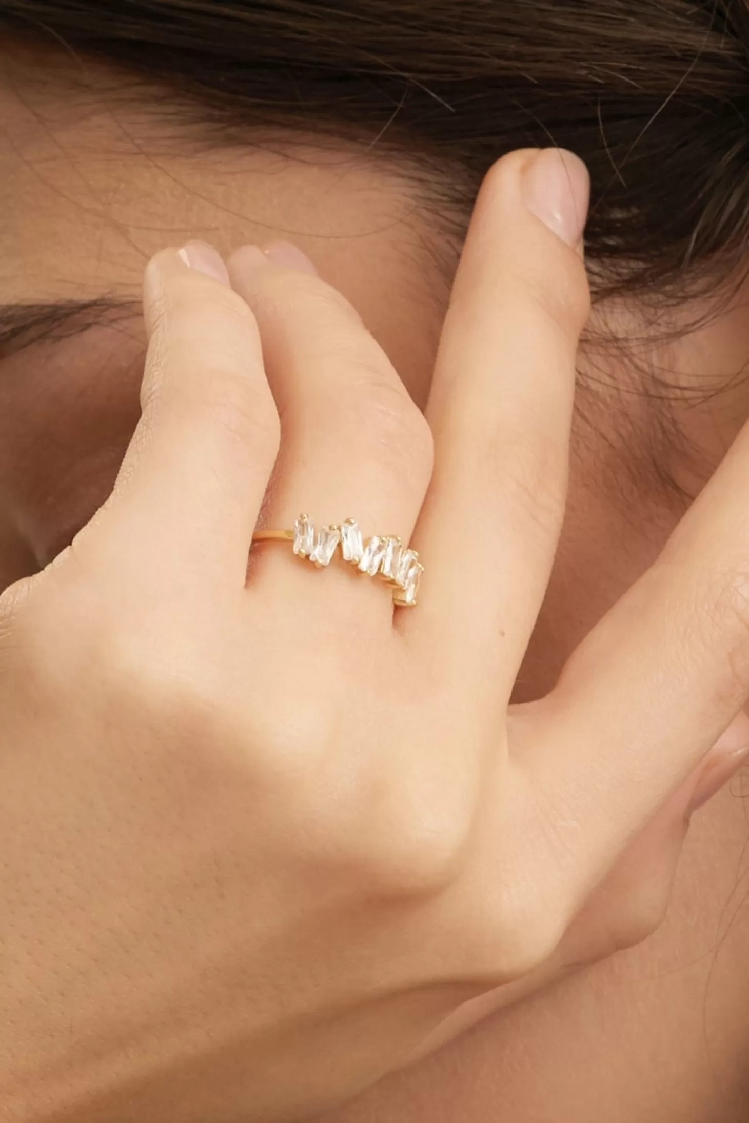 Les Soeurs Ring Chloe Baguette Gold Best