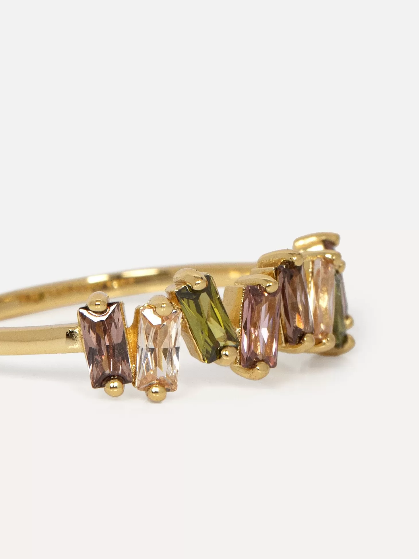 Les Soeurs Ring Chloe Baguette Multi Gold Flash Sale