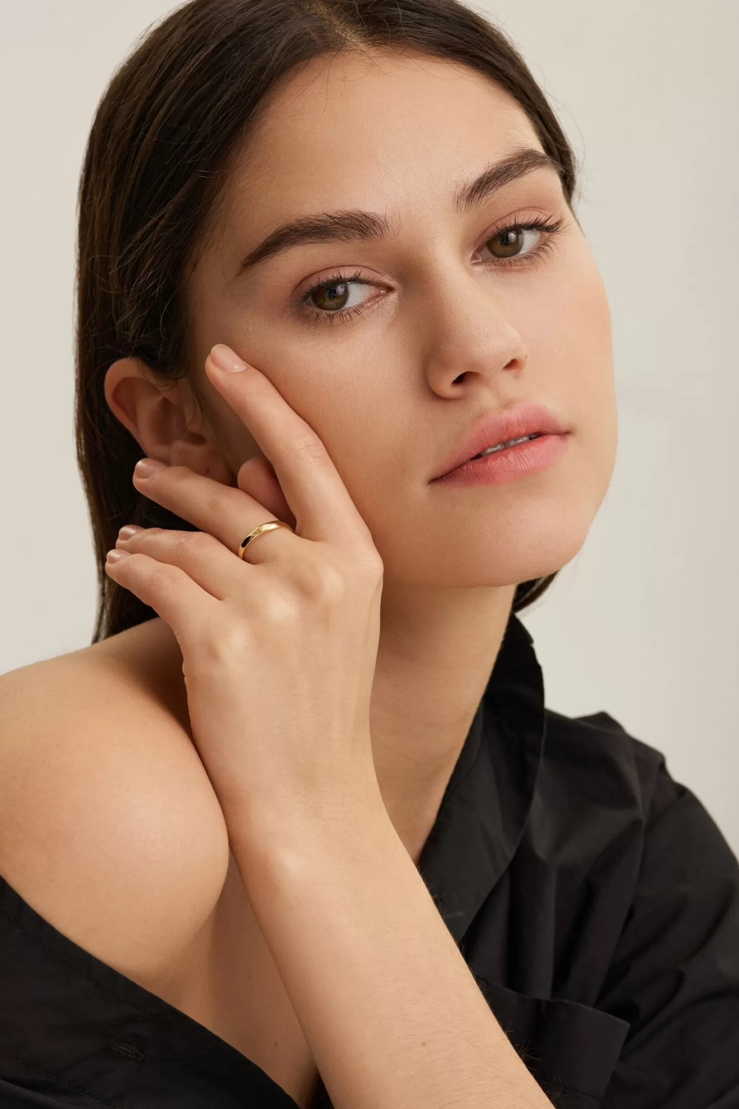 Les Soeurs Ring Ginette Flowy Band Gold Flash Sale