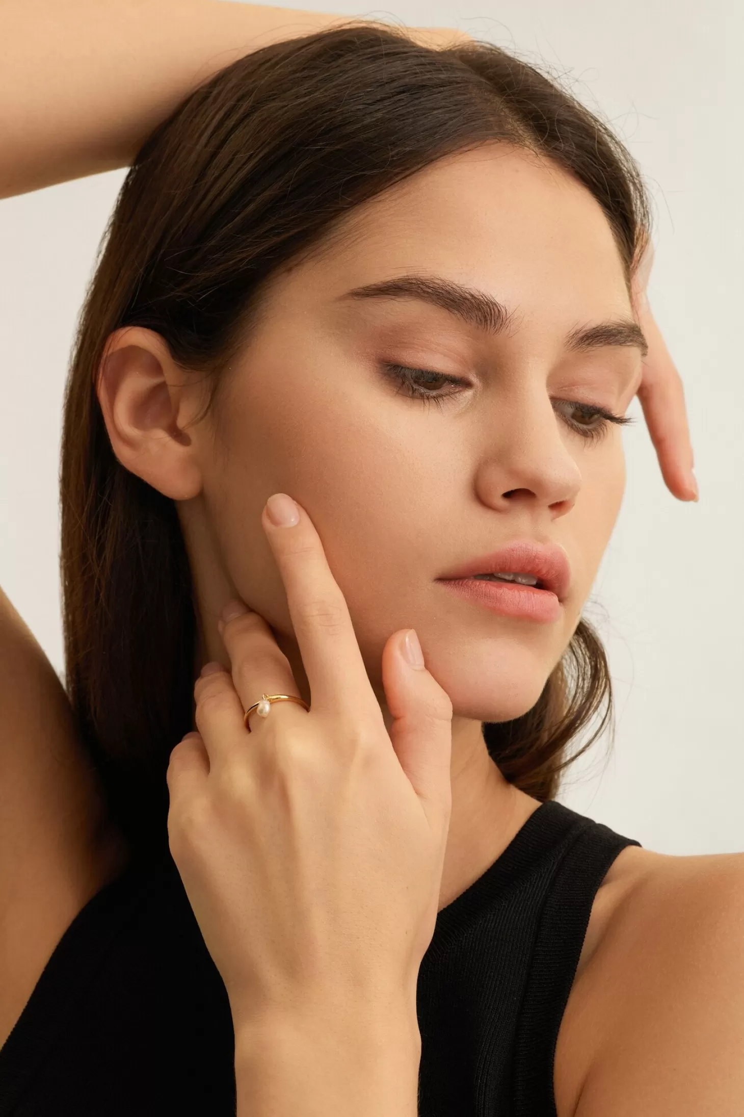 Les Soeurs Ring Ginette Pearl Gold Cheap