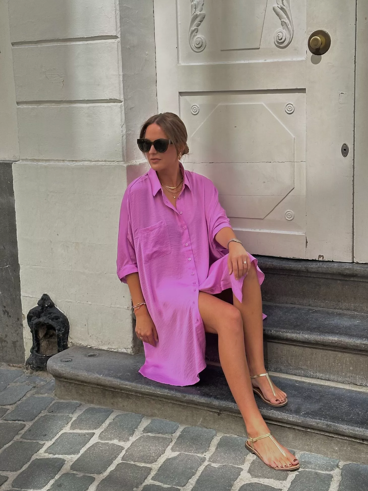 Les Soeurs Satijn Blousejurk Mason Lila Sale