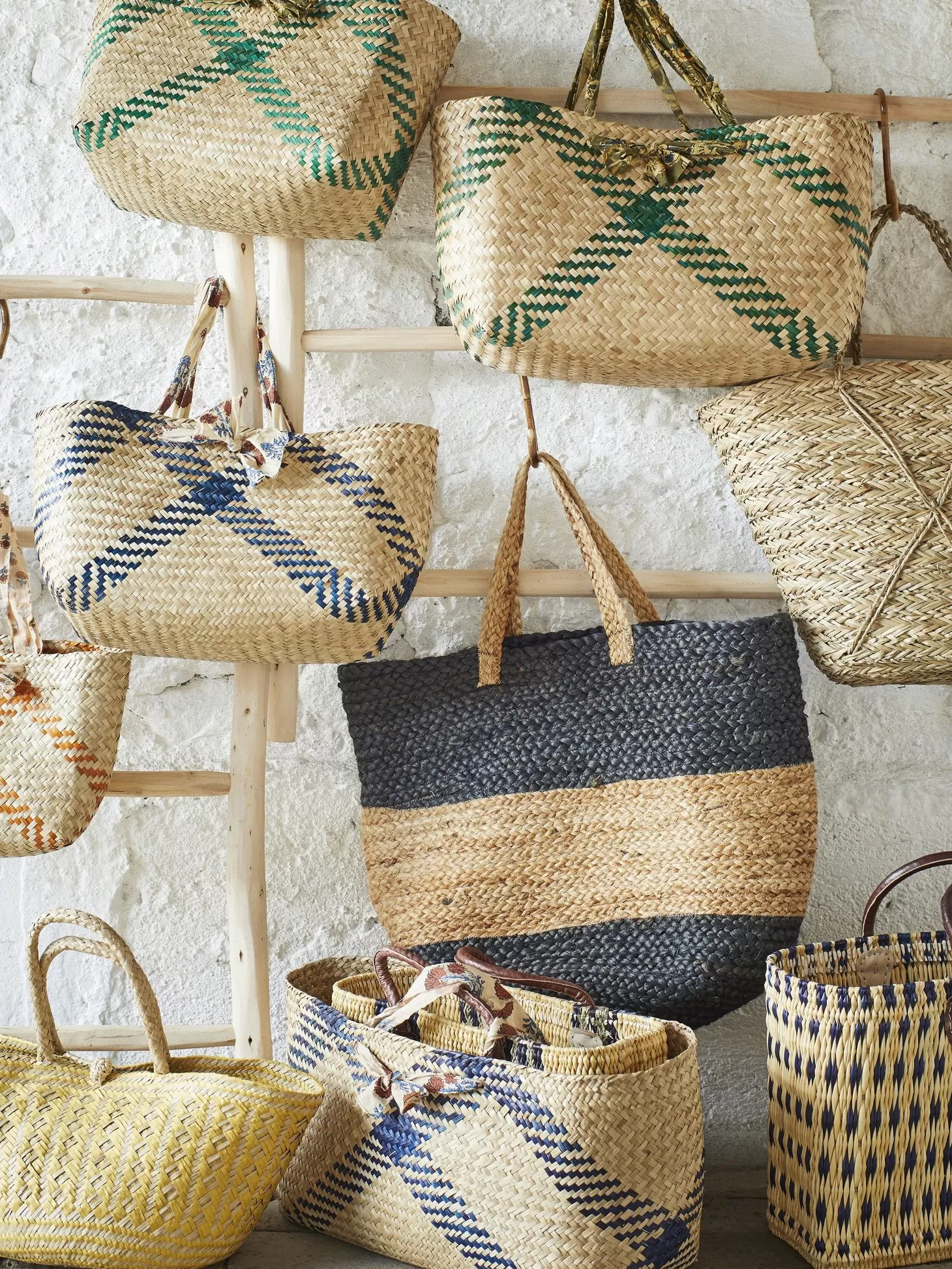 Madam Stoltz Seagrass Tas Met Katoenen Handvaten Small Natural Discount