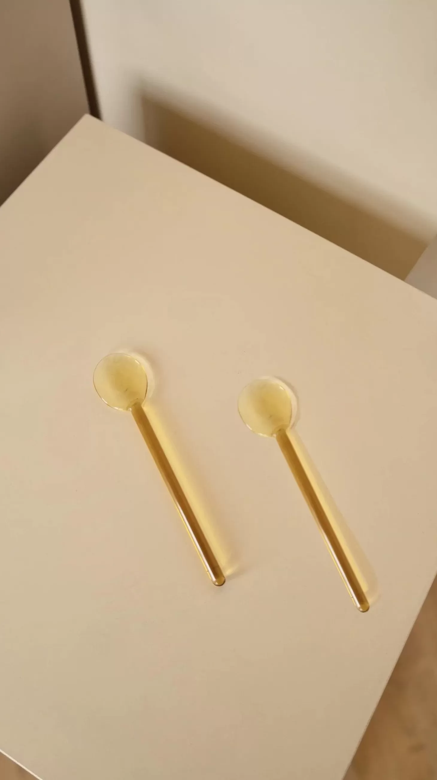 à La Collection Set Van Twee Glazen Lepeltjes Mustard Best Sale