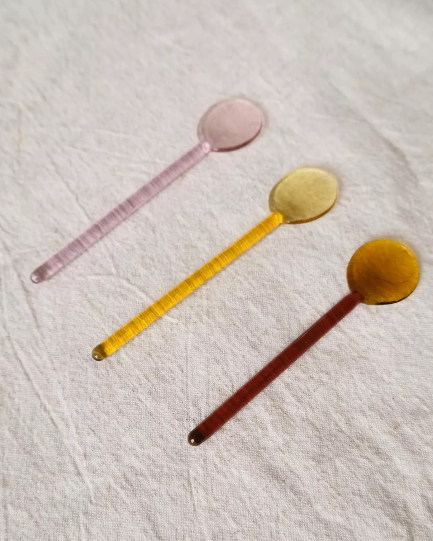 à La Collection Set Van Twee Glazen Lepeltjes Terra Flash Sale