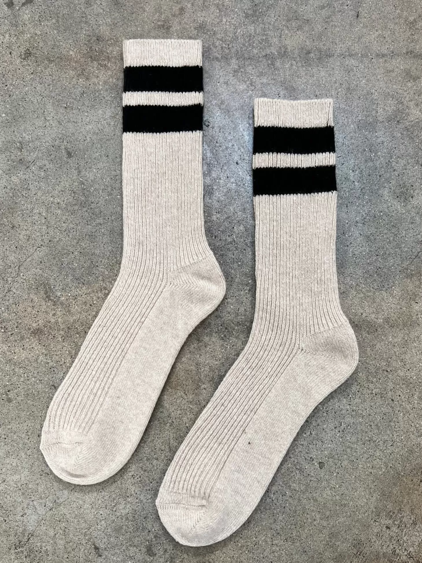Le Bon Shoppe Sokken Grandpa Varsity Oatmeal Black Stripe Sale