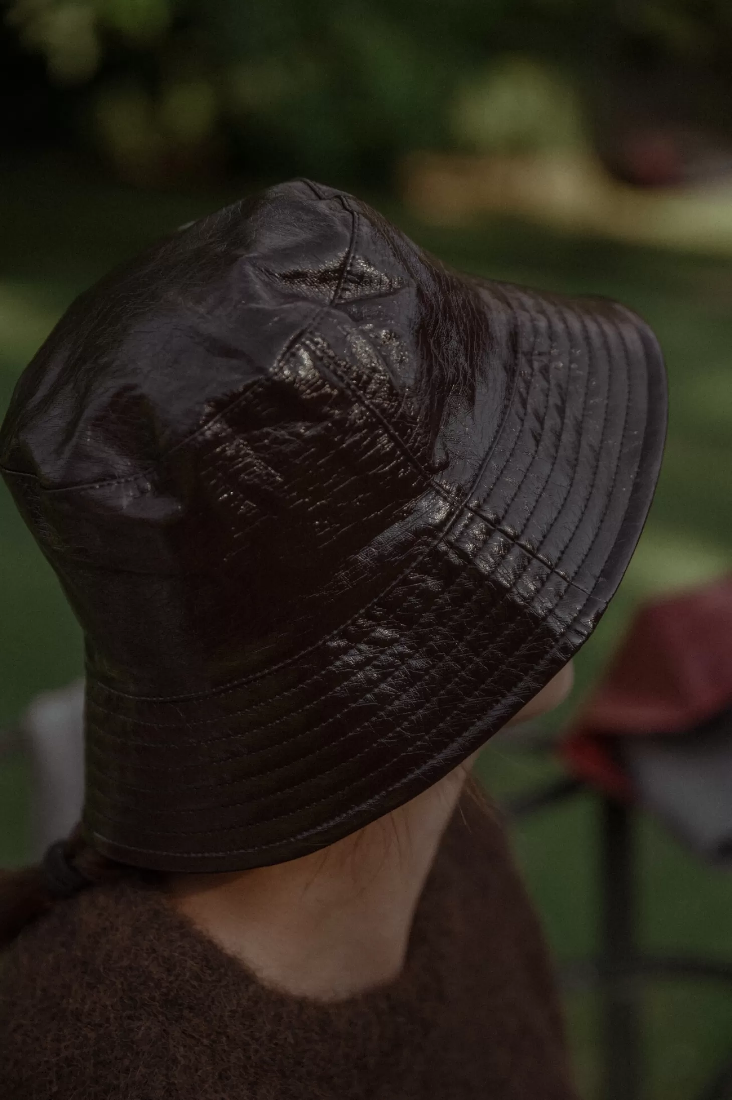 Les Soeurs Vegan Leren Bucket Hat Penny Dark Brown New
