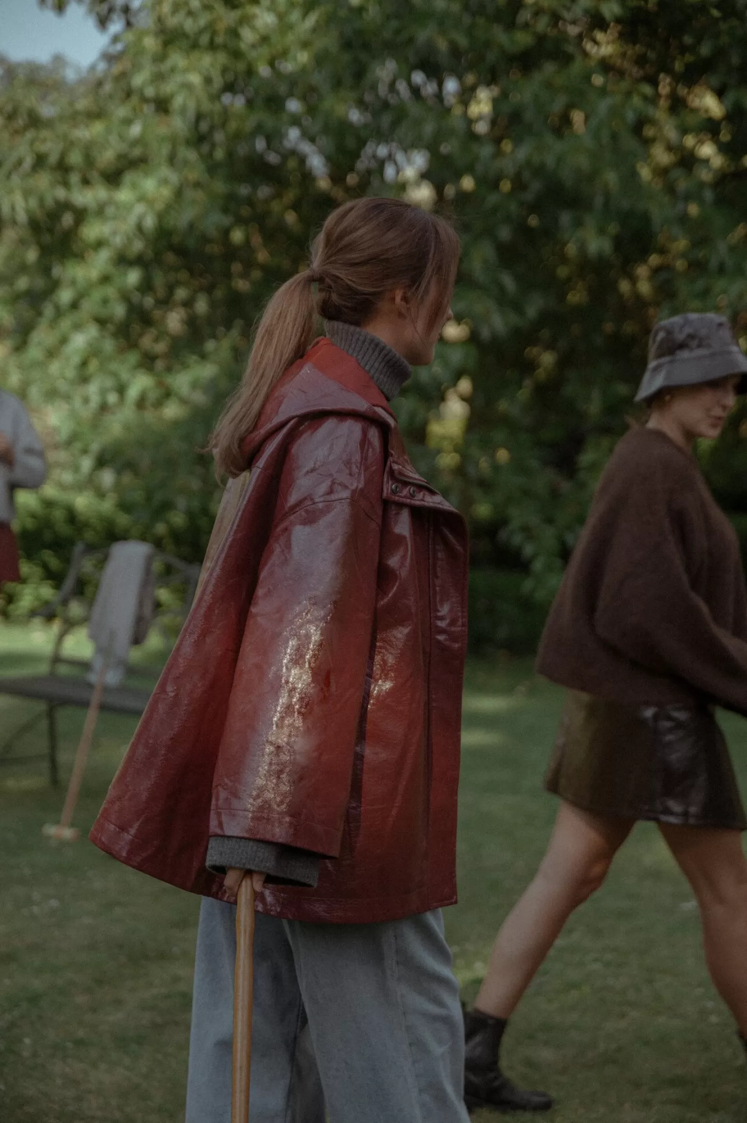 Les Soeurs Vegan Leren Jas Violet Bordeaux Fashion