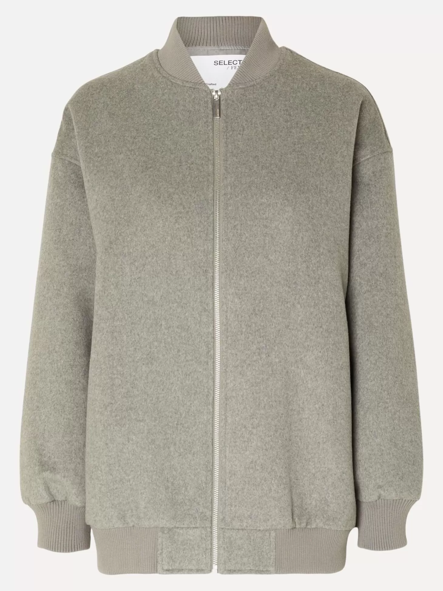 Selected Wollen Bomber Celine Grey Melange Clearance