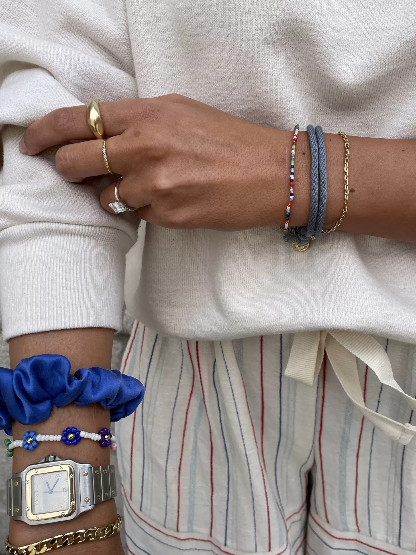 Les Soeurs Zijden Scrunchie Bright Blue Clearance