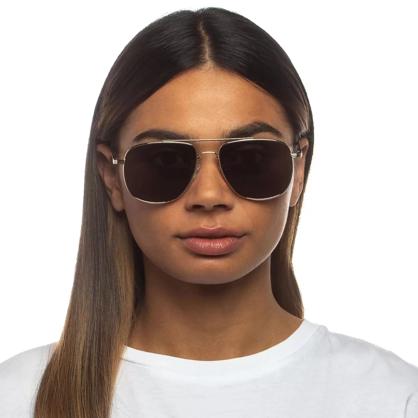 Le Specs Zonnebril The Charmer Gold W/ Khaki Mono Lens Clearance